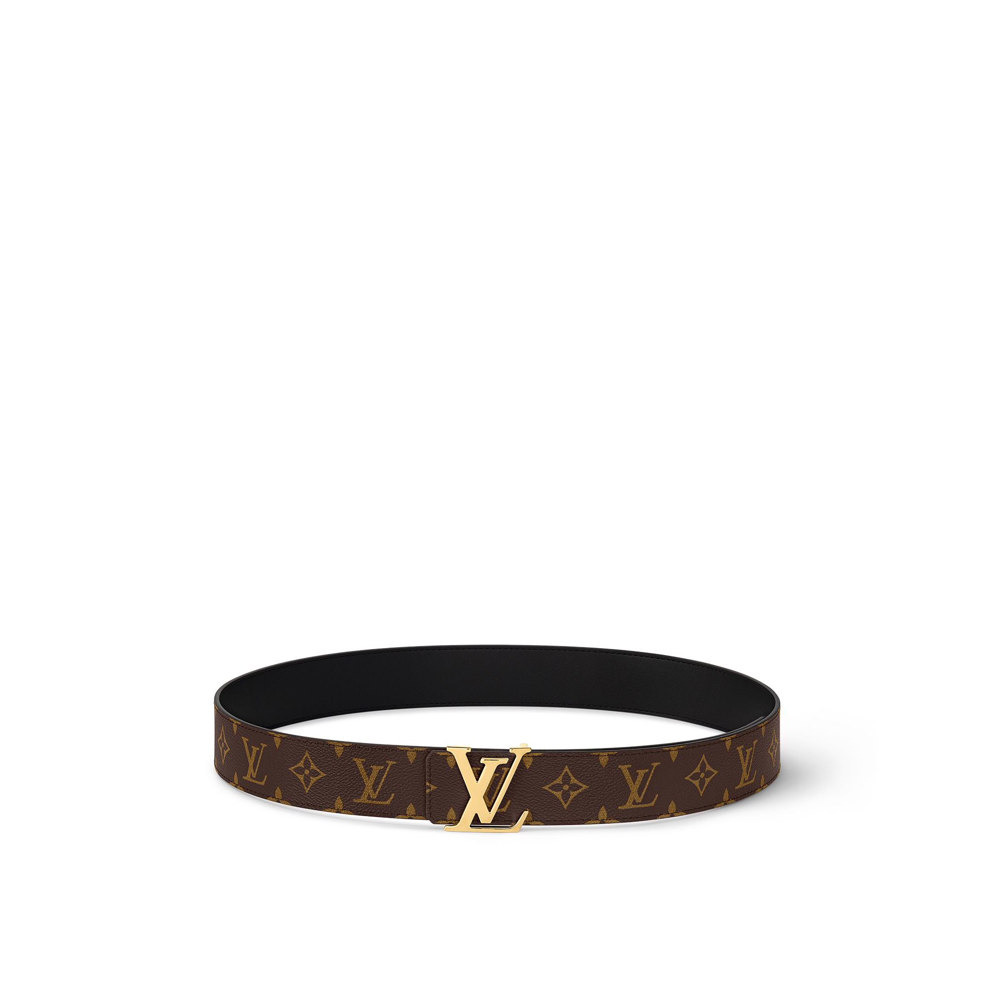 LV Initials 30MM Reversible Belt - Luxury Monogram Canvas Black | LOUIS  VUITTON